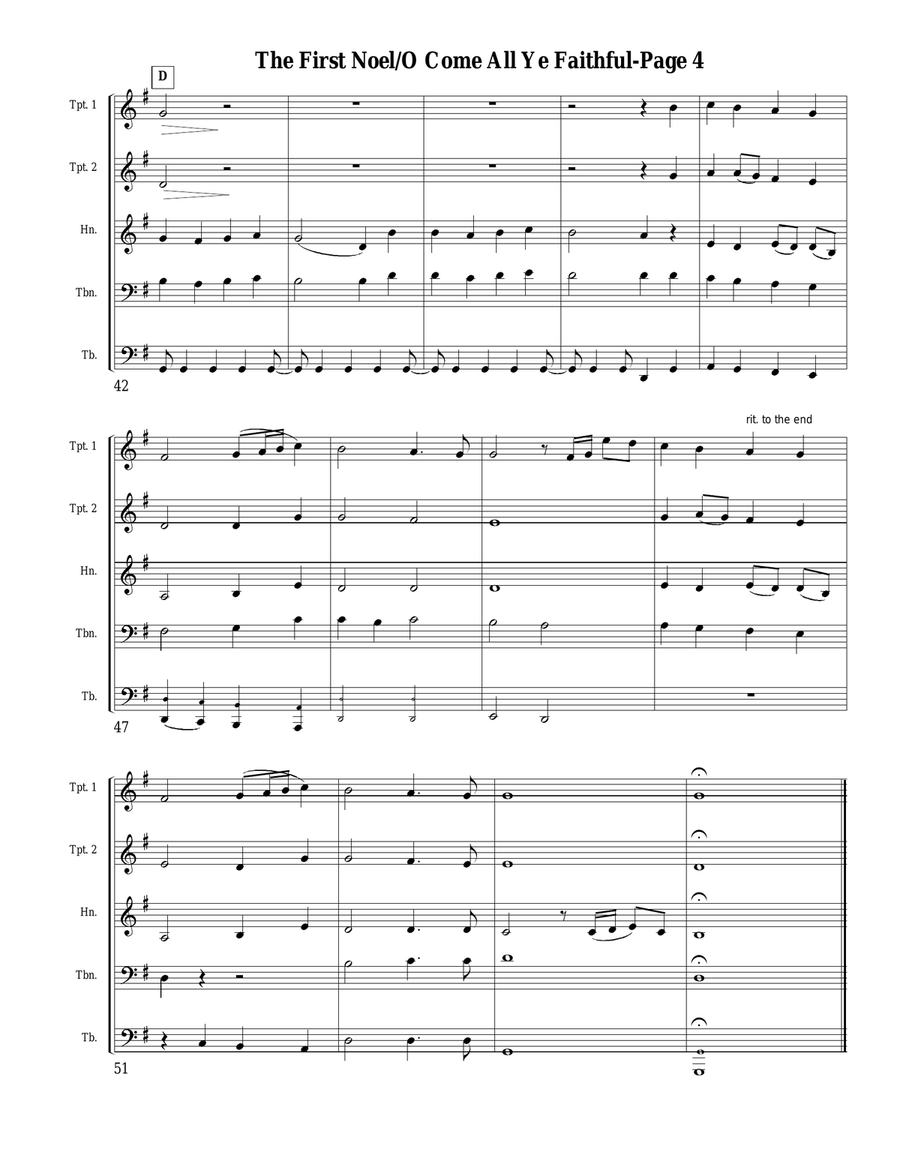 The First Noel for Brass Quintet Brass Quintet scores gallery preview page 4