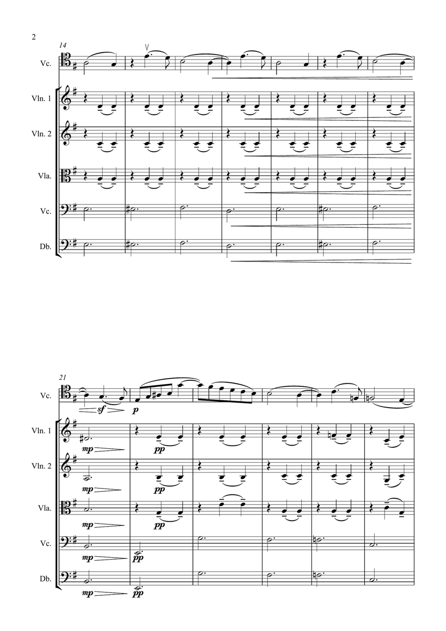 Tchaikovsky Valse Sentimentale Op. 51 No. 6 for Cello and String Orchestra String Orchestra scores gallery preview page 3
