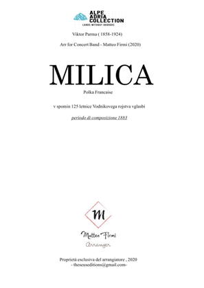 Viktor Parma - Milica, Polka Francaise ( Score and Parts )
