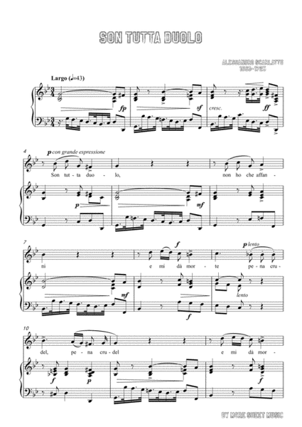 Scarlatti-Son Tutta Duolo in g minor,for Voice and Piano image number null