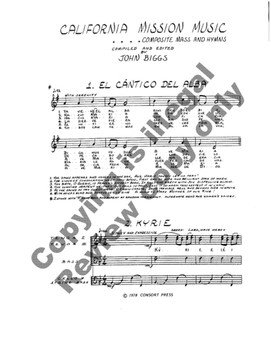California Mission Music (Full/Choral Score) image number null