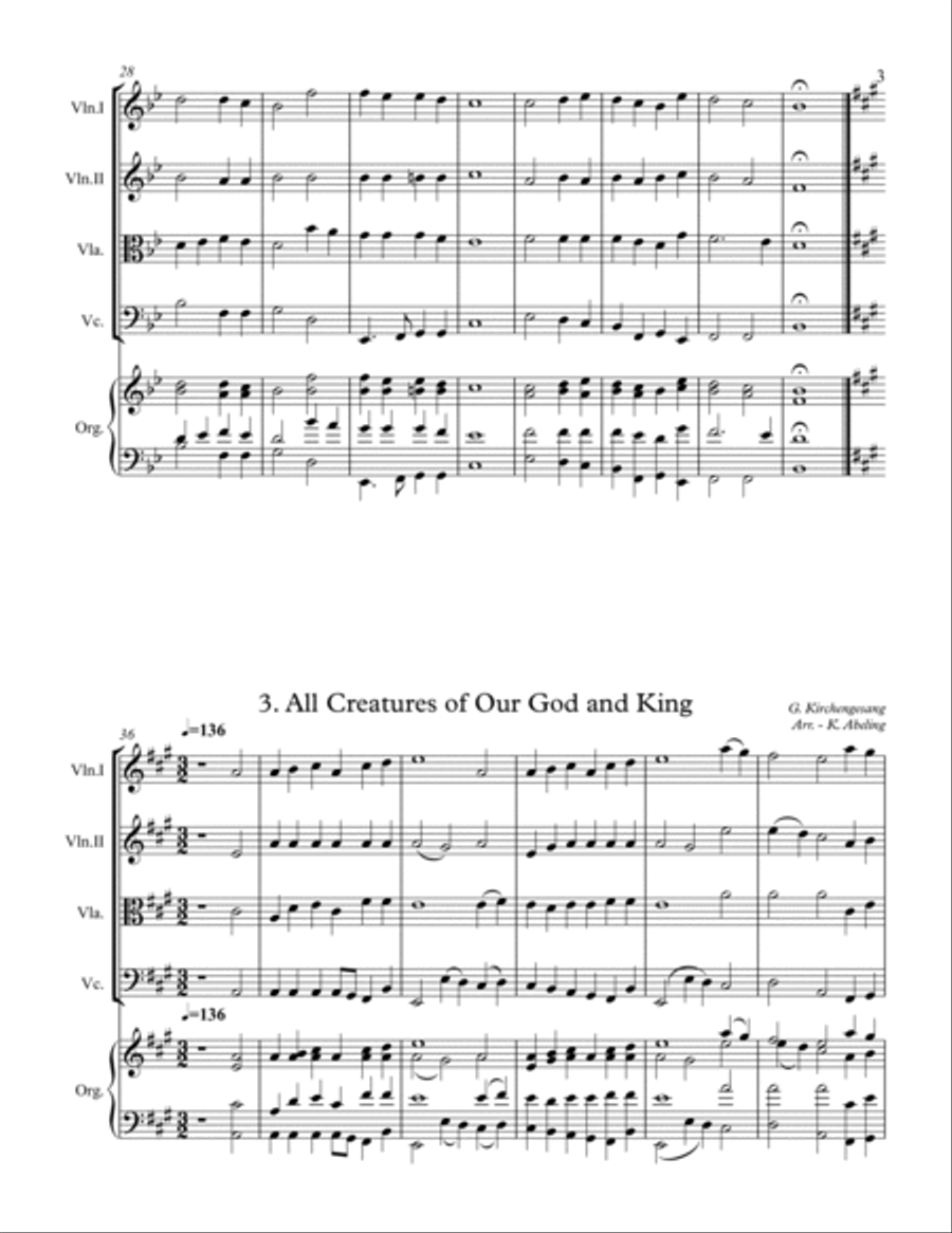 40 Beloved Christian Hymns Volume I (for String Quartet and optional Organ) String Quartet scores gallery preview page 4
