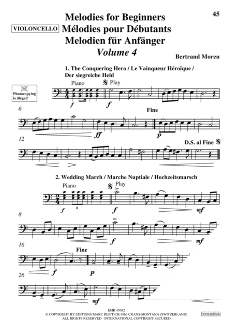 Melodies for Beginners Volumes 1-10 Cello scores gallery preview page 8