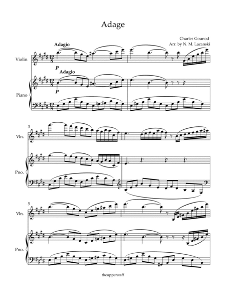 Adage Violin Solo scores gallery preview page 2