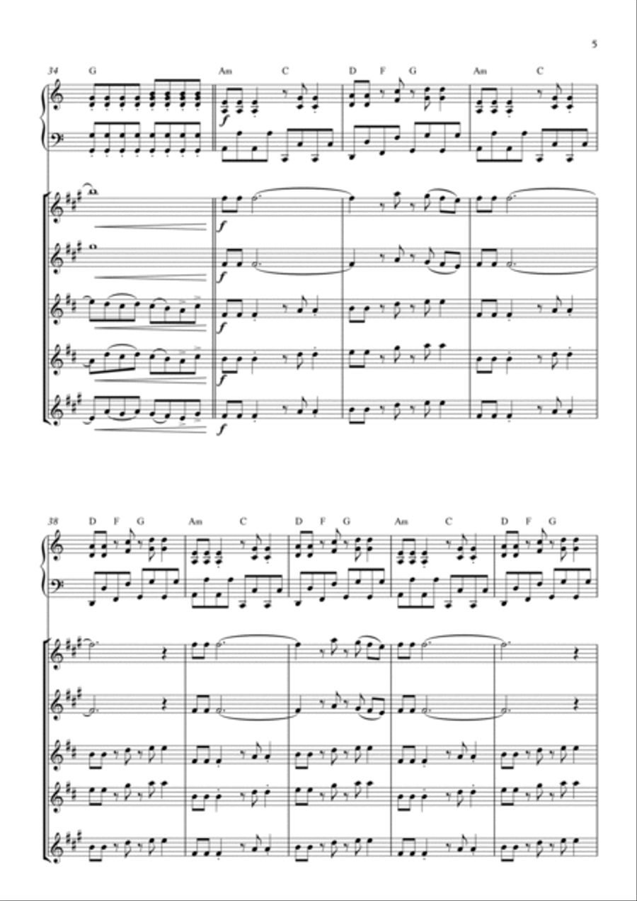 Rock You Like A Hurricane Saxophone Quintet scores gallery preview page 5