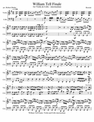 William Tell Overture Finale violin & cello intermediate