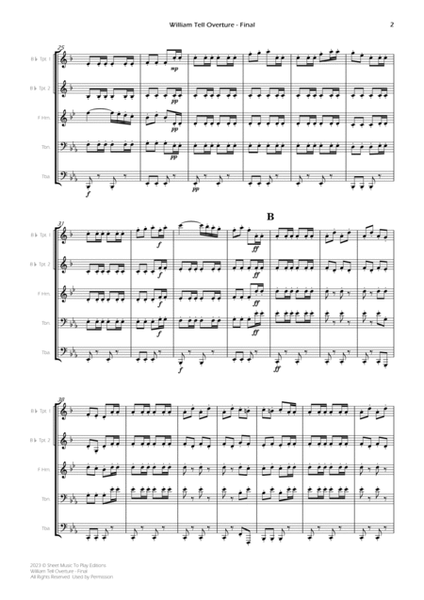William Tell Overture - Brass Quintet (Full Score and Parts) image number null