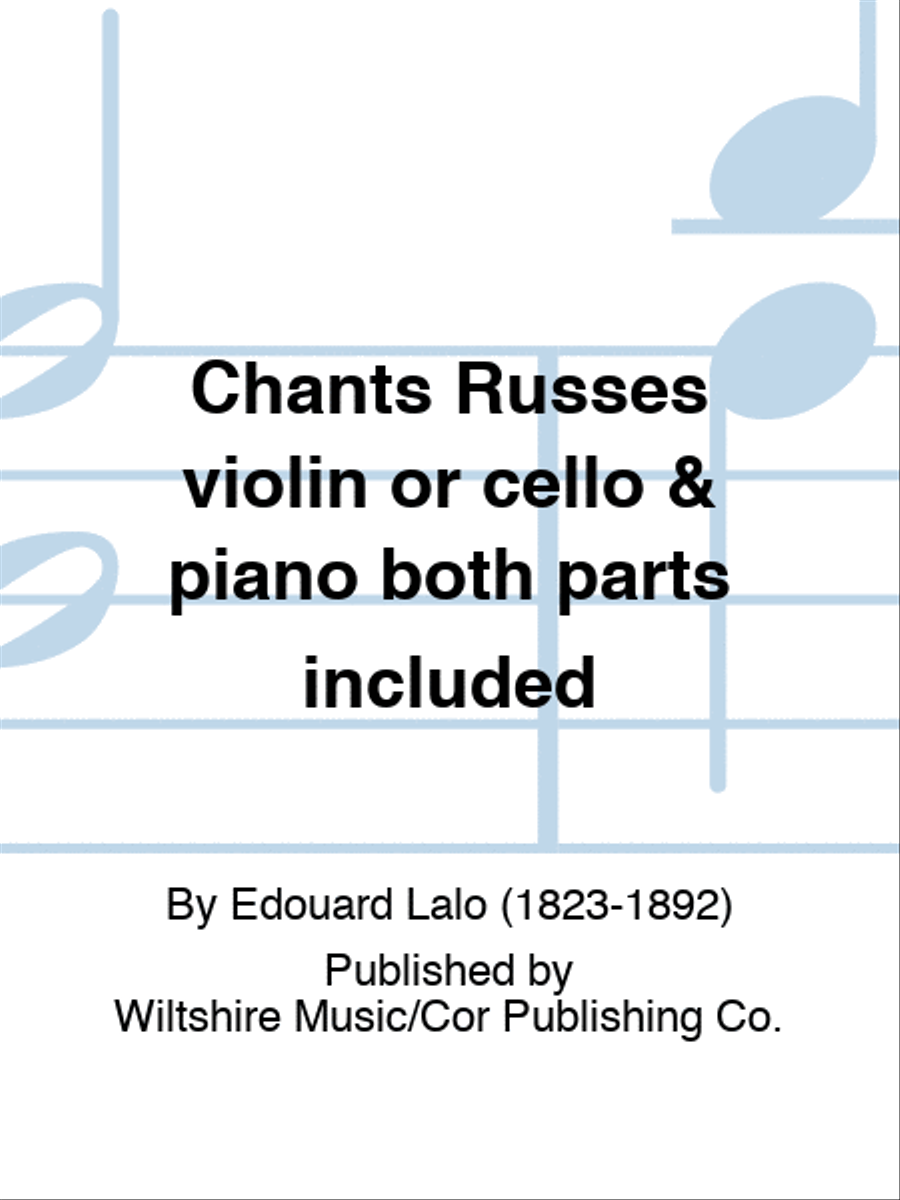 Chants Russes violin or cello & piano both parts included Cello scores gallery preview page 1