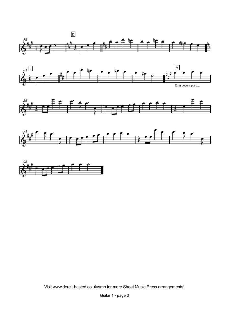 Uptown Girl Guitar Ensemble scores gallery preview page 6