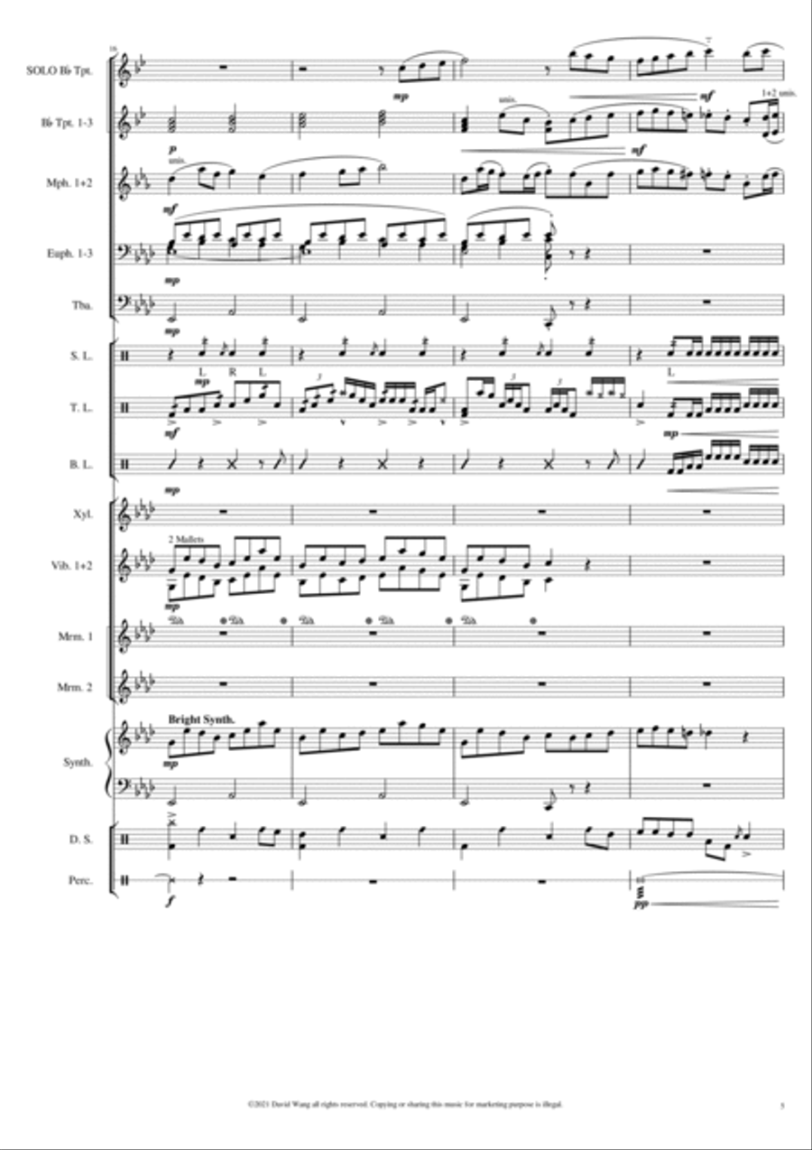 SONATINA for Drum and Bugle Corps Large Ensemble scores gallery preview page 5