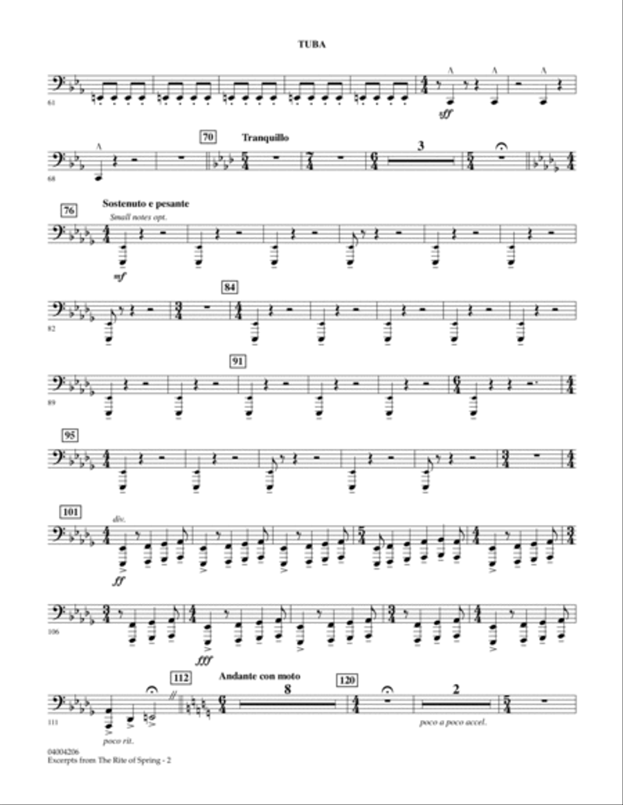 Excerpts from The Rite of Spring - Tuba