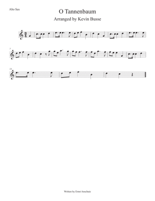O Tannenbaum (Easy key of C) Alto Sax