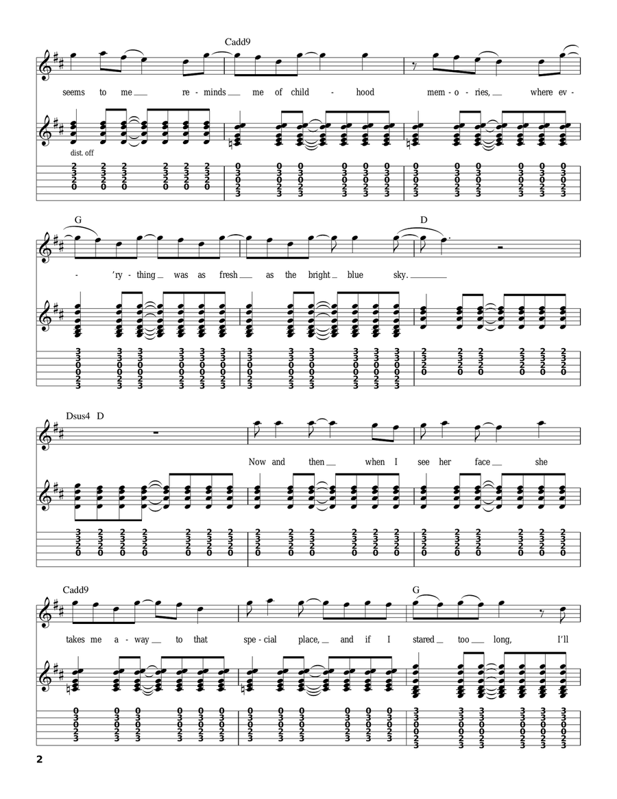 Sweet Child O' Mine Acoustic Guitar scores gallery preview page 2