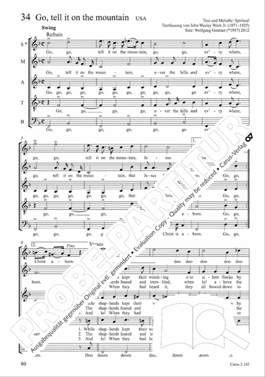 Christmas Carols of the World. Choral collection 4-Part scores gallery preview page 70