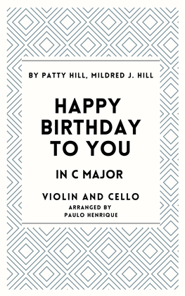 Book cover for Happy Birthday To You - Violin and Cello Duet