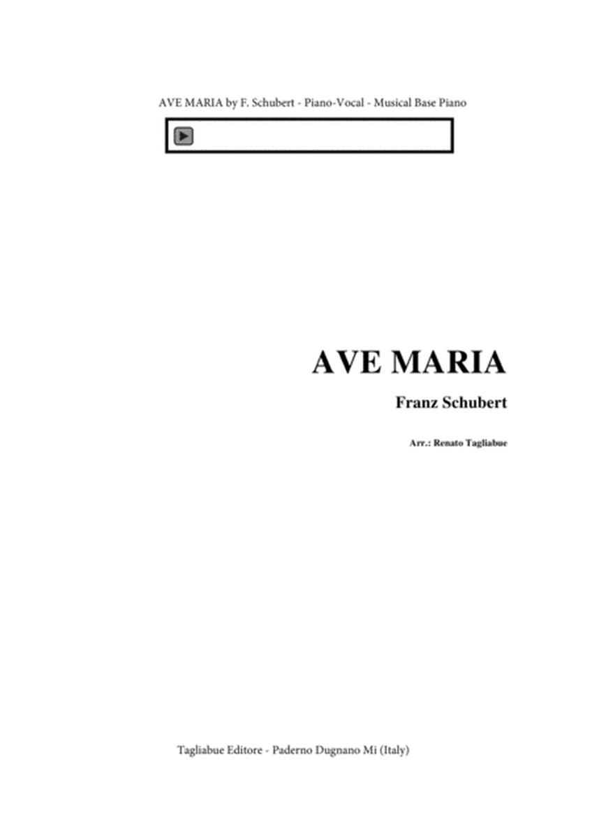AVE MARIA - F.Schubert - For Soprano (or Tenor), or any instrument in C and Piano - In Bb image number null