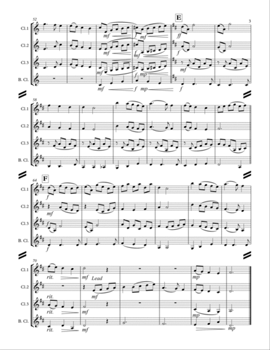 Dona Nobis Pacem (for Clarinet Quartet) Clarinet Quartet scores gallery preview page 4