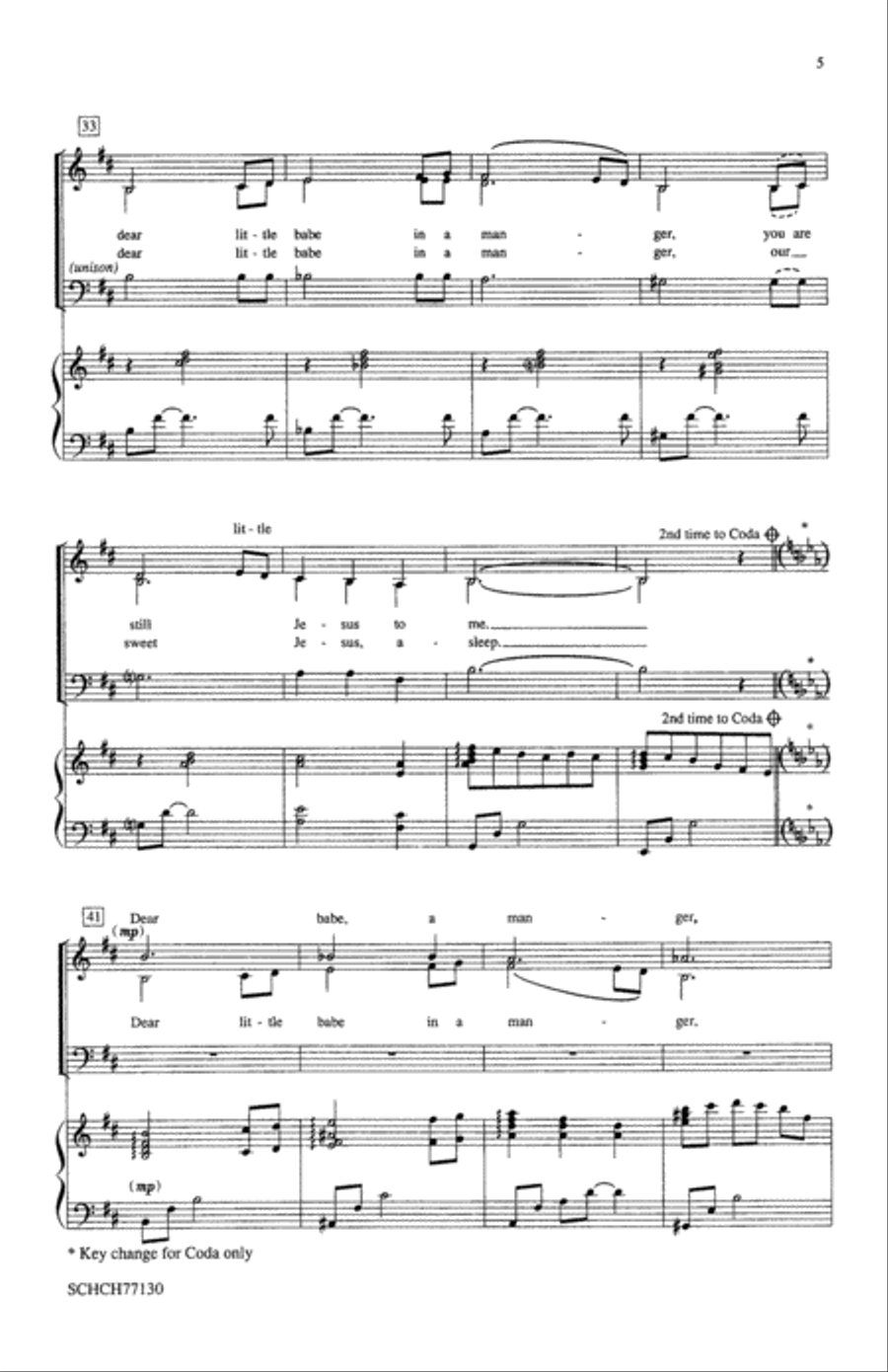 Dear Little Babe 4-Part scores gallery preview page 5