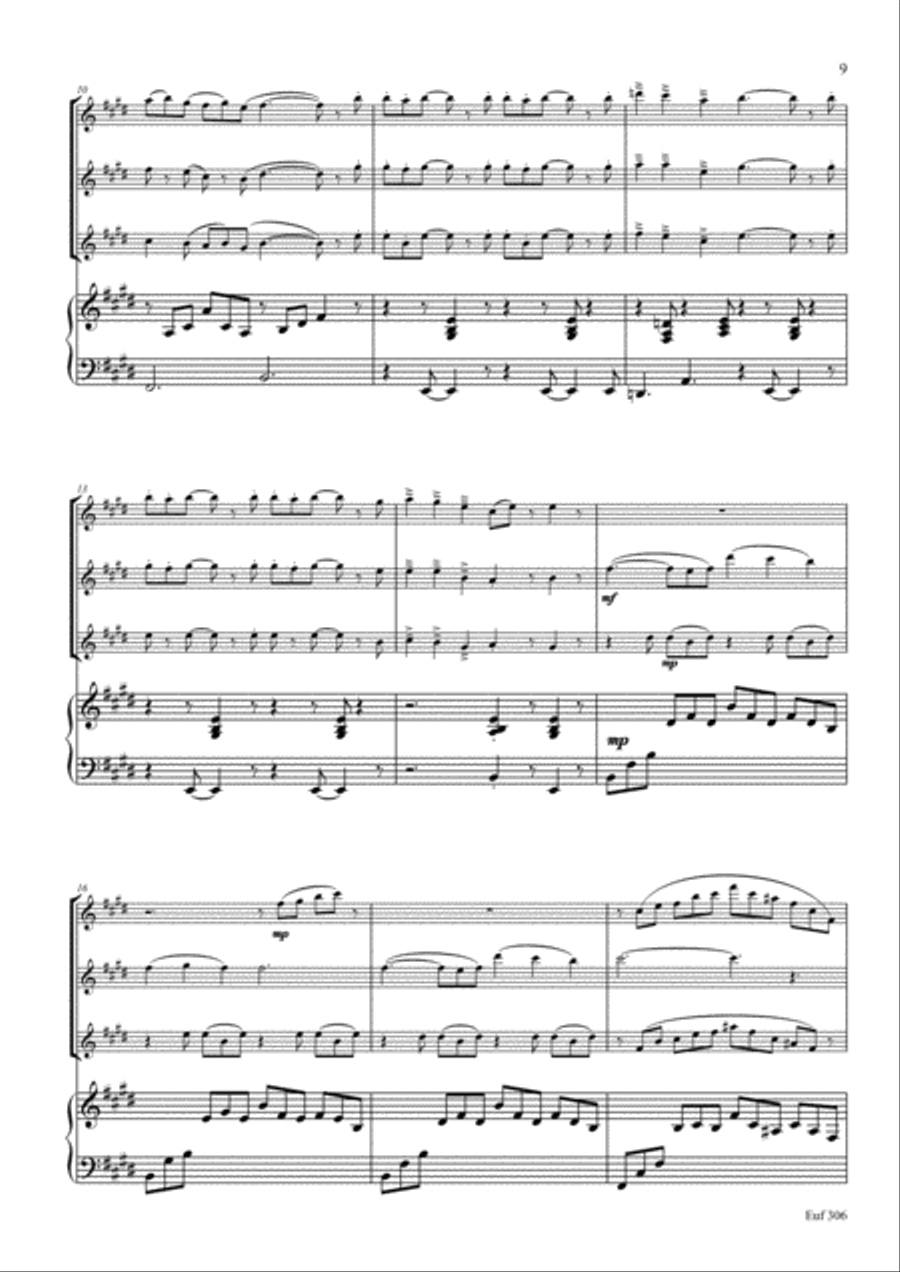 Suite for 3 Flutes & Piano Small Ensemble scores gallery preview page 6