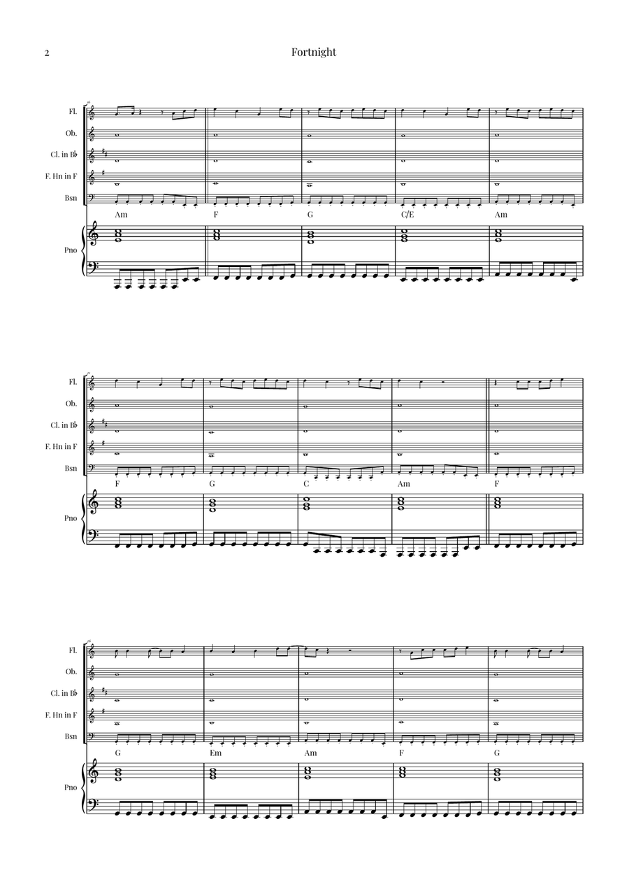 Fortnight Woodwind Quintet scores gallery preview page 2