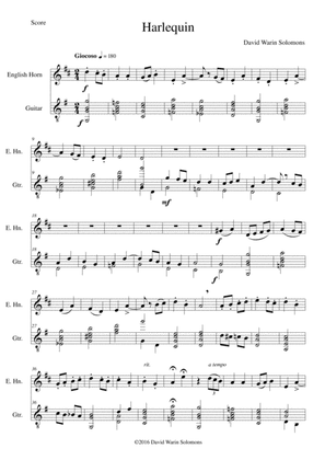 Harlequin (Arlecchino) for cor anglais (English horn) and guitar