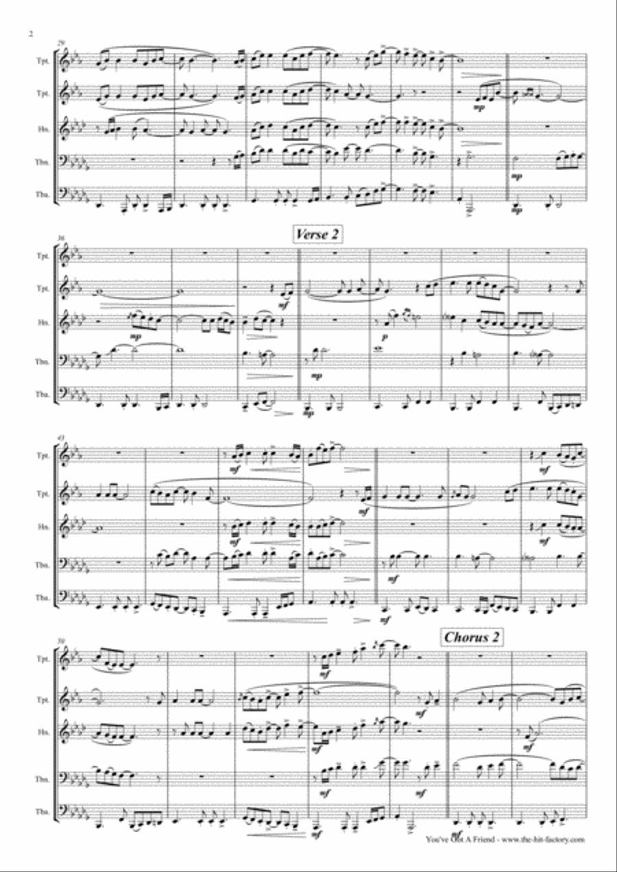 You've Got A Friend Euphonium scores gallery preview page 2