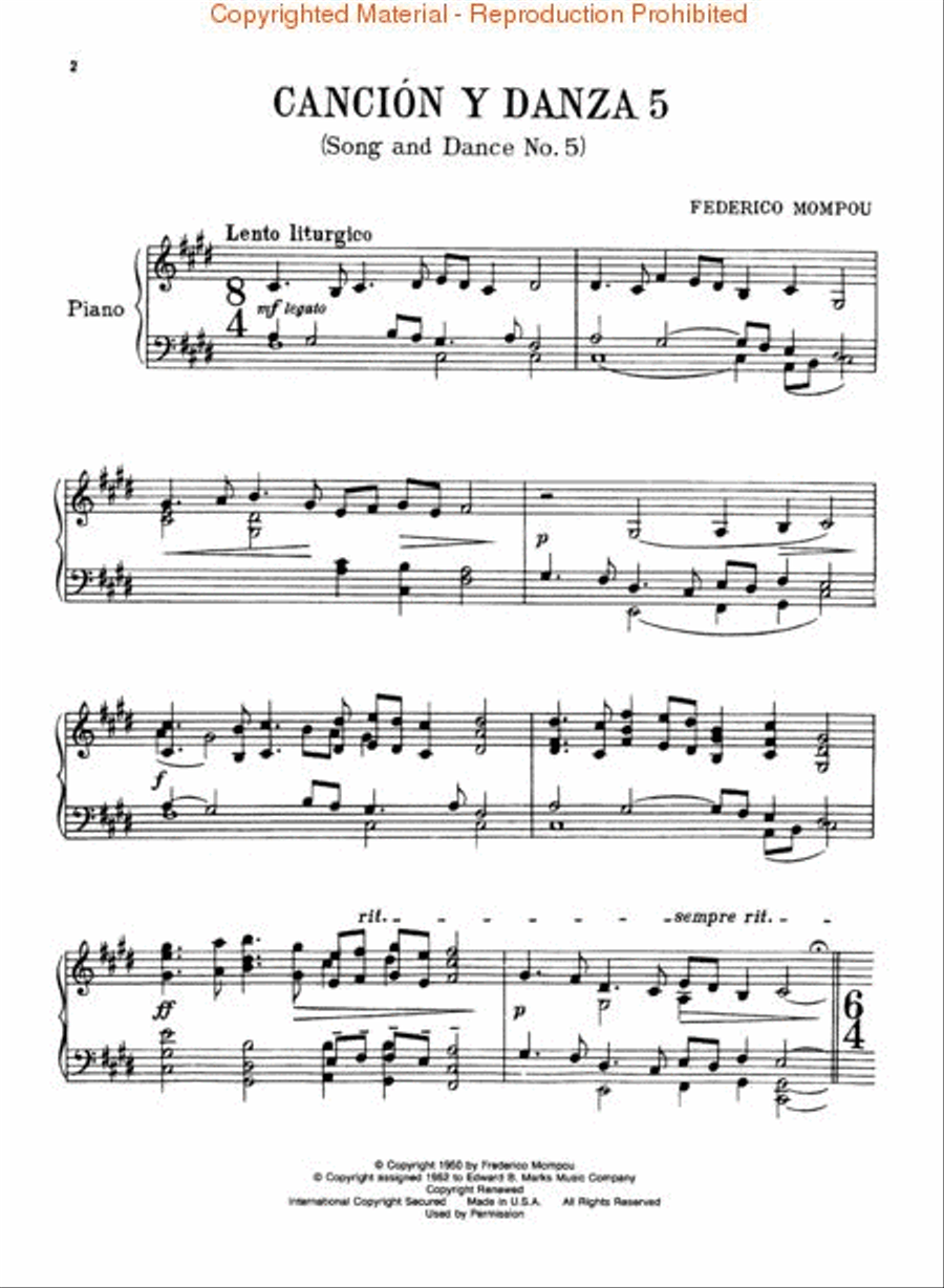 Canciones y danzas – Nos. 5, 6, 7, 8 Piano Solo scores gallery preview page 2