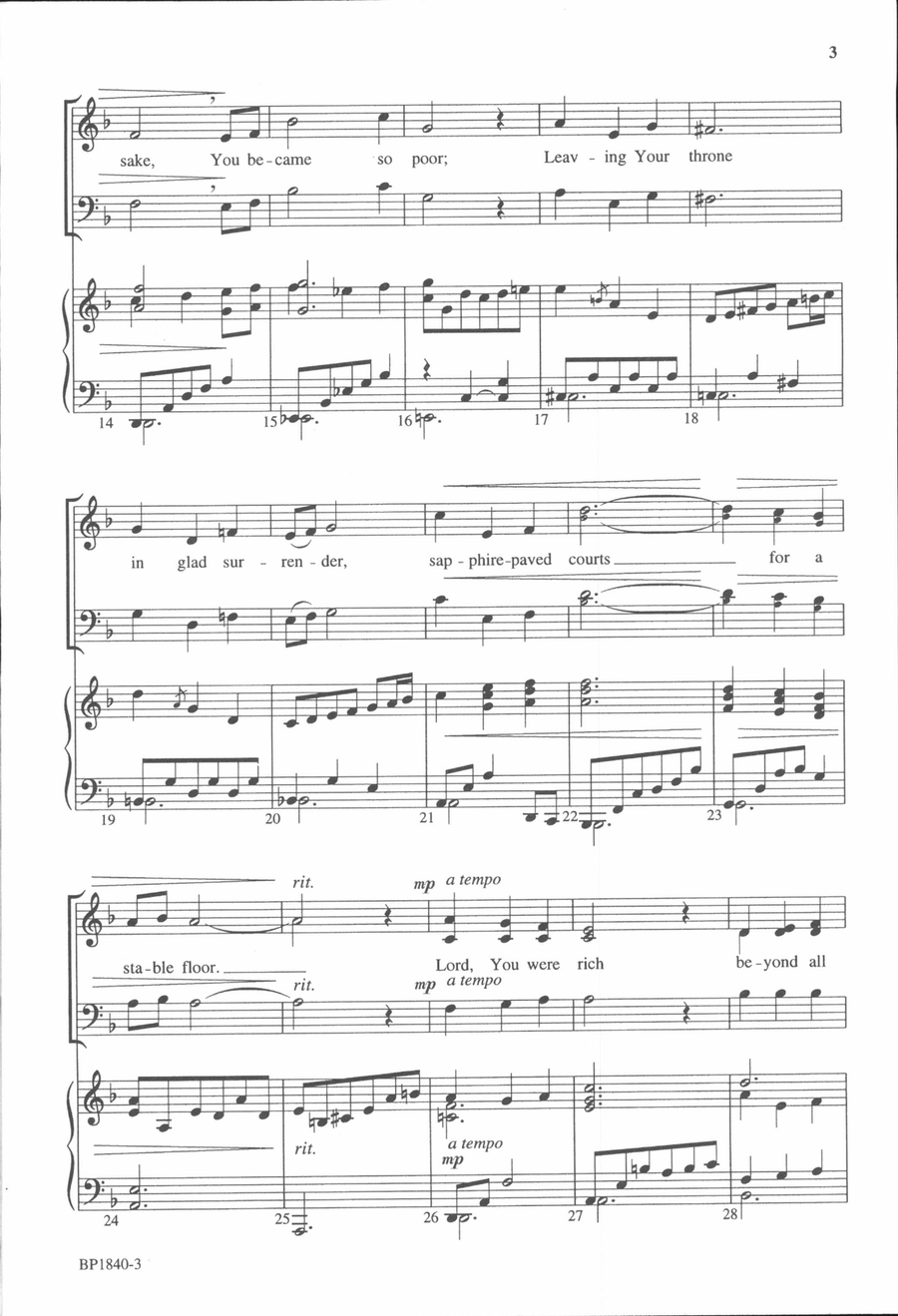 Lord, You Were Rich 4-Part scores gallery preview page 3