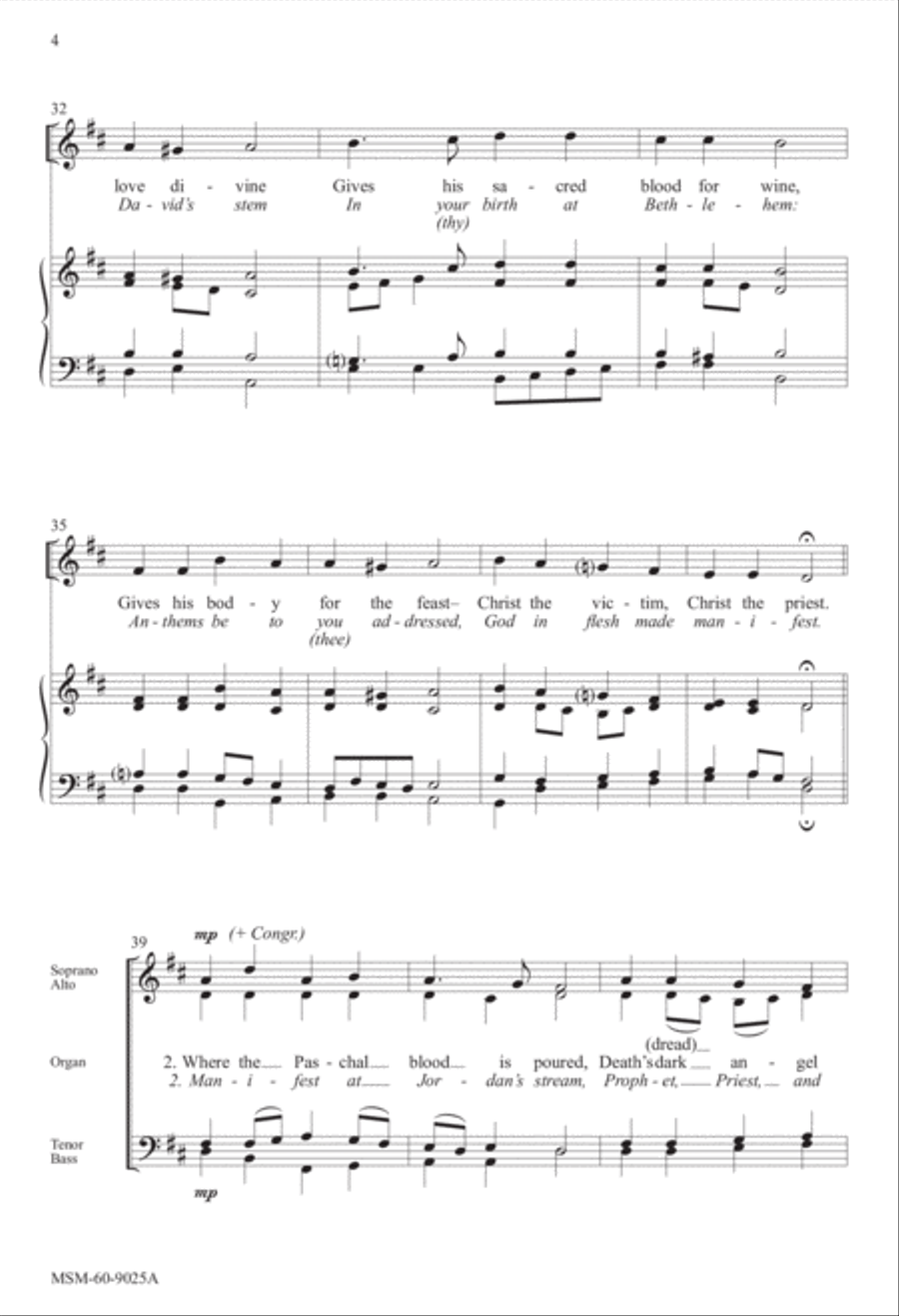 At the Lamb's High Feast We Sing Songs of Thankfulness and Praise 4-Part scores gallery preview page 4