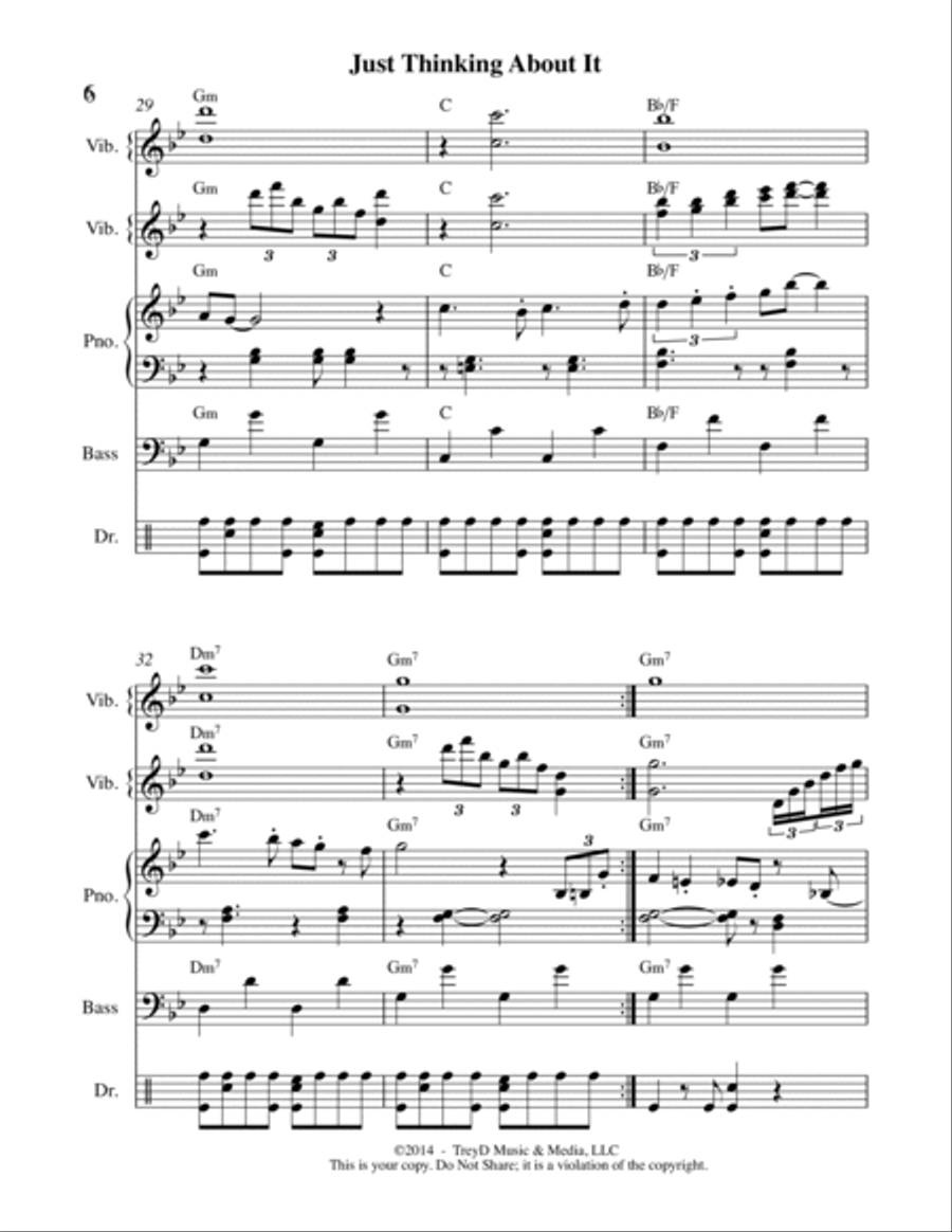 Just Thinking About It Small Ensemble scores gallery preview page 6