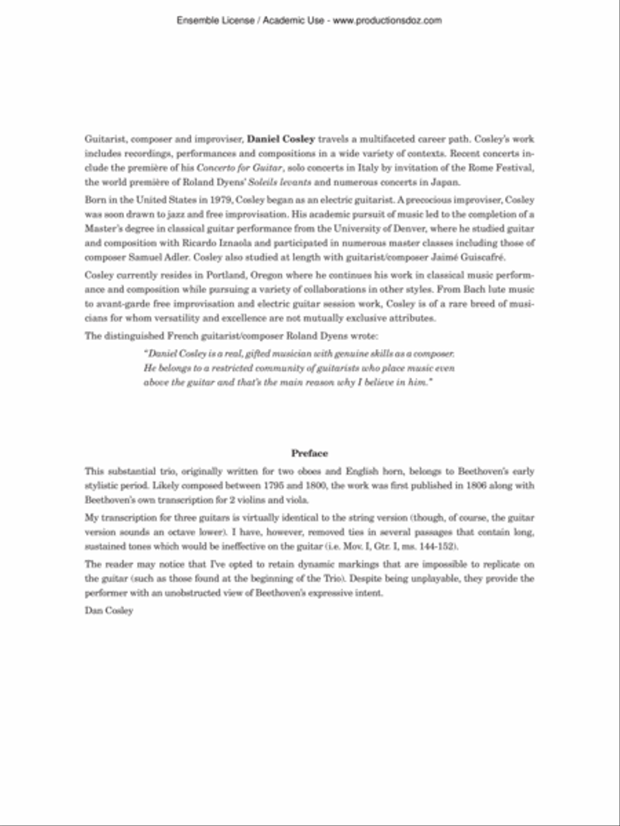 Trio in C major, opus 87 Guitar Ensemble scores gallery preview page 2