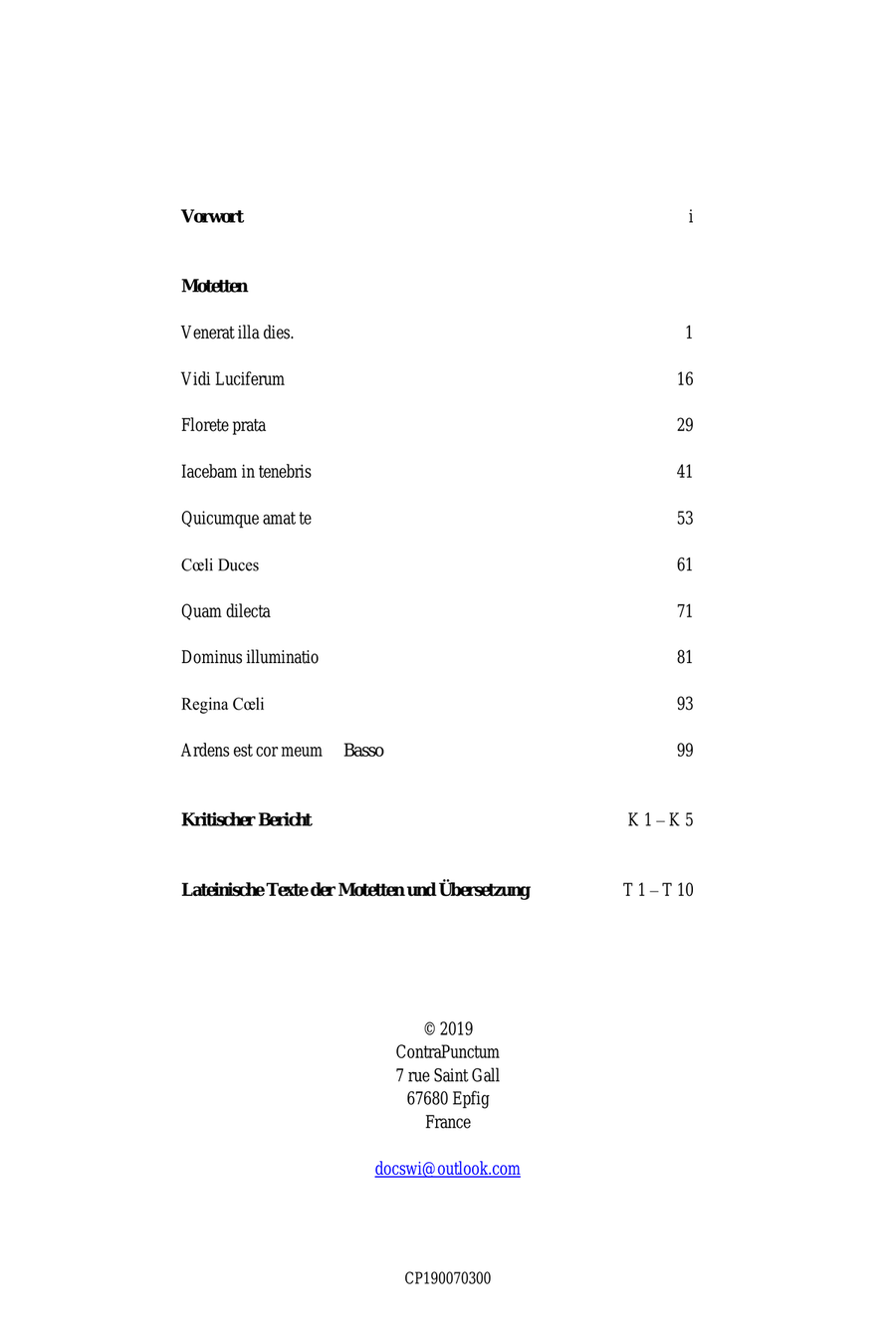 Gratiani, Bonifatio: Il Terzo Libro de Motetti à Voce Sola, Roma 1658 Small Ensemble scores gallery preview page 2