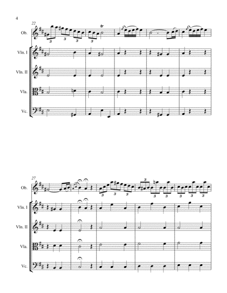 Sonata in D for Oboe and String Quartet III. Allegro