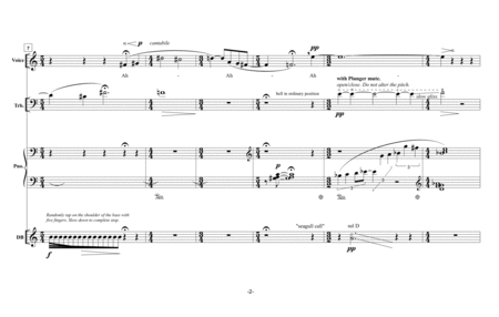 "The Sea of Sunset" - for Soprano, Trombone, Double Bass and Piano [Performance Score] image number null