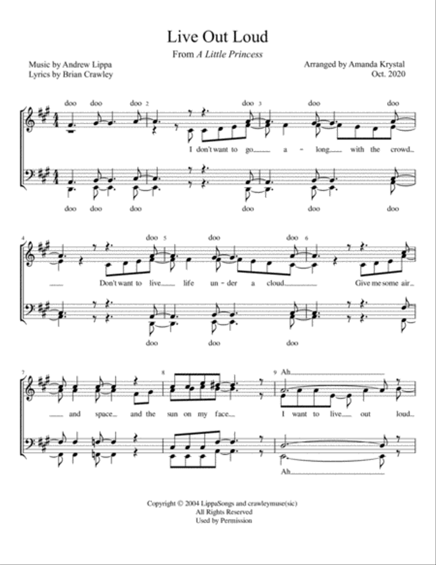 Live Out Loud 4-Part scores gallery preview page 1
