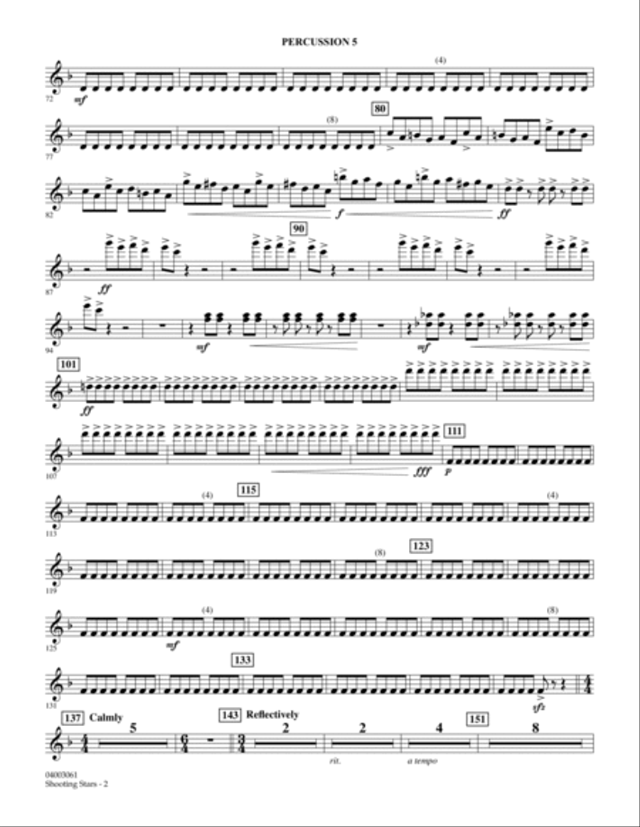 Shooting Stars - Percussion 5 Concert Band scores gallery preview page 2