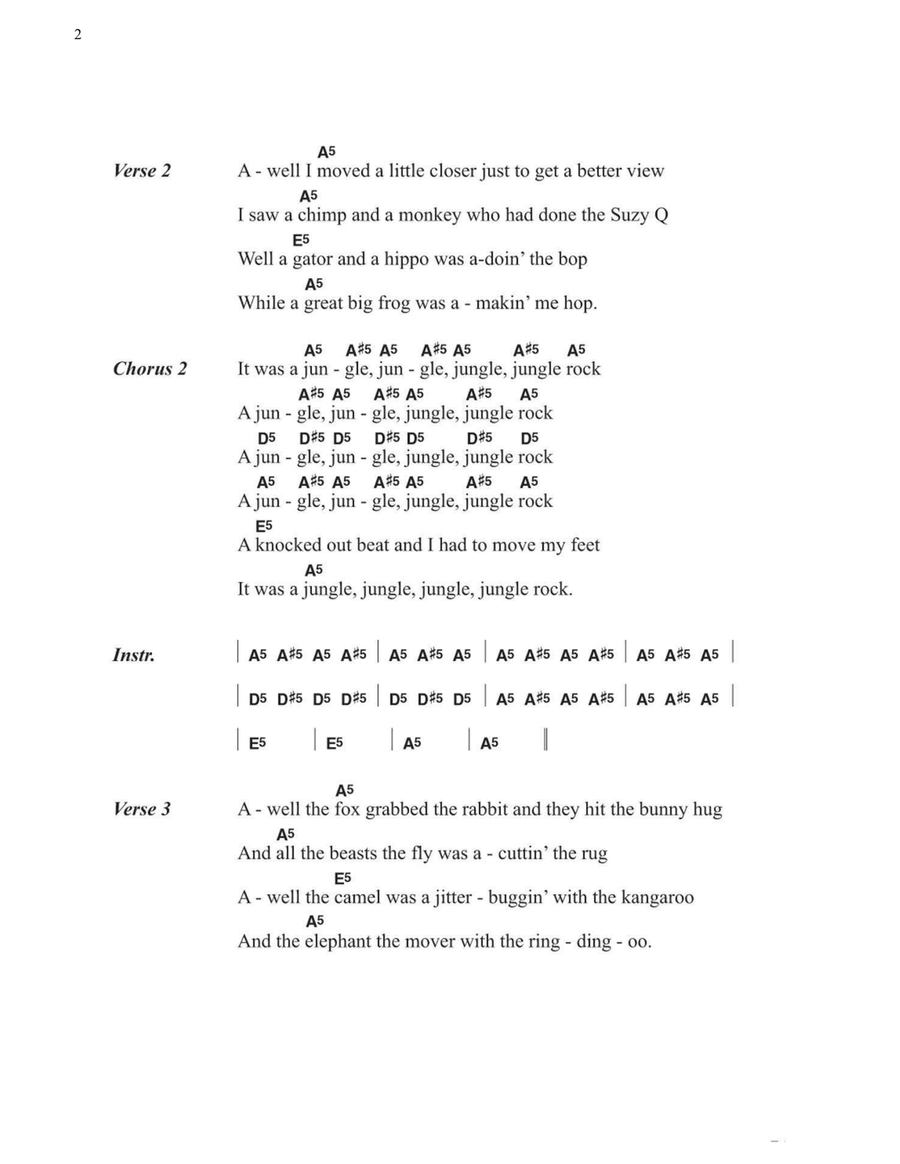 Jungle Rock Easy Guitar scores gallery preview page 2