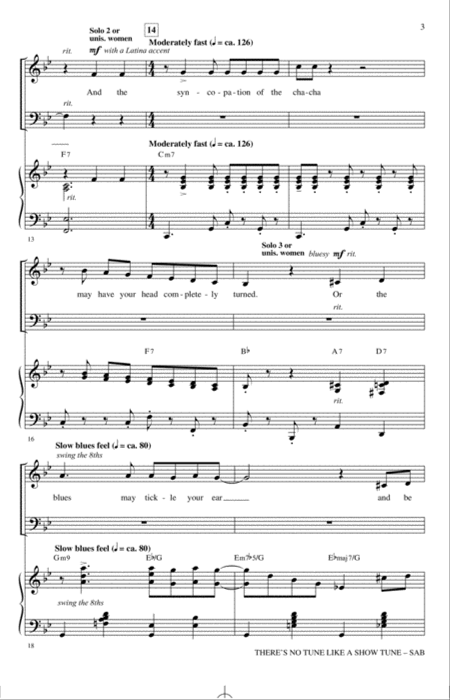 There's No Tune Like A Show Tune (arr. Mark Hayes) 3-Part scores gallery preview page 2