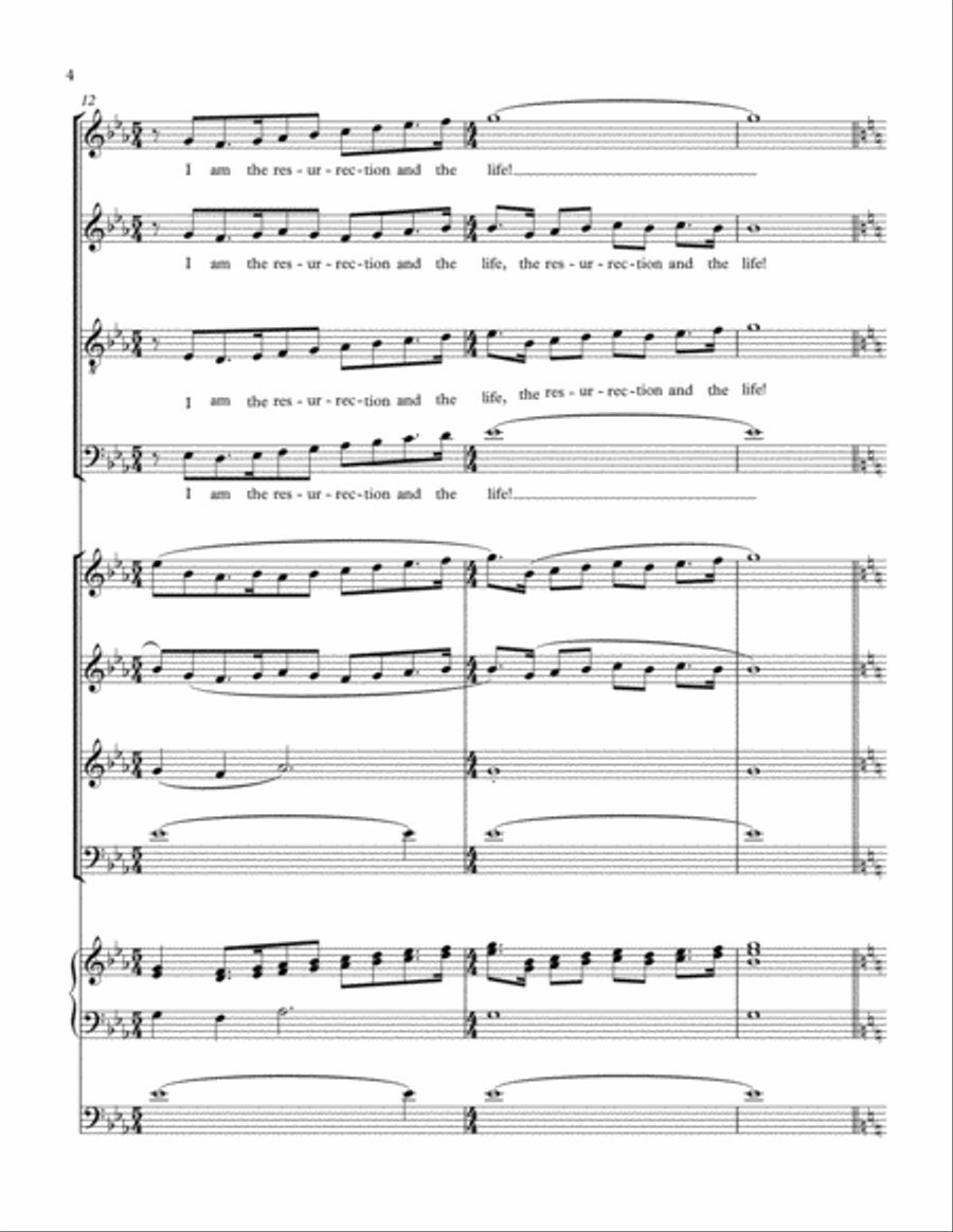 I Am the Resurrection and the Life (SATB/Brass/Organ) 4-Part scores gallery preview page 4