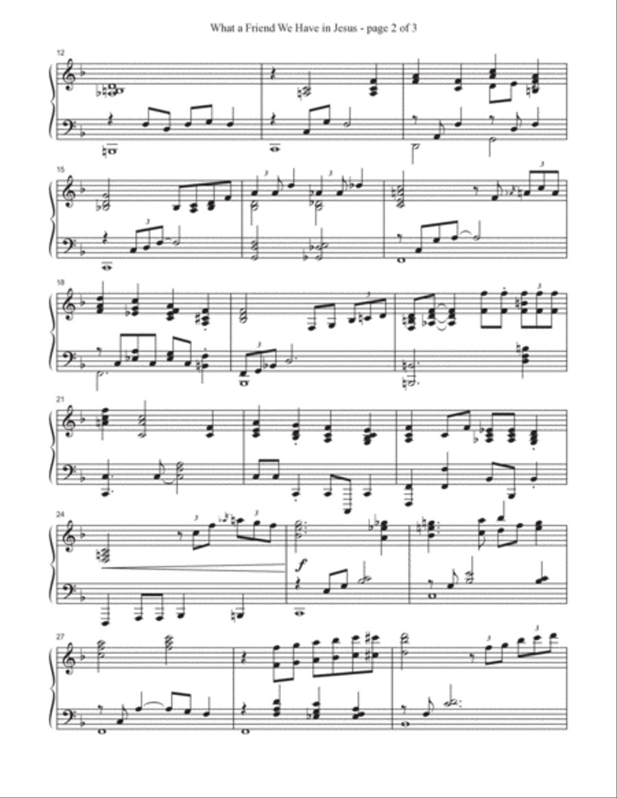 What a Friend We Have in Jesus Piano Solo scores gallery preview page 2