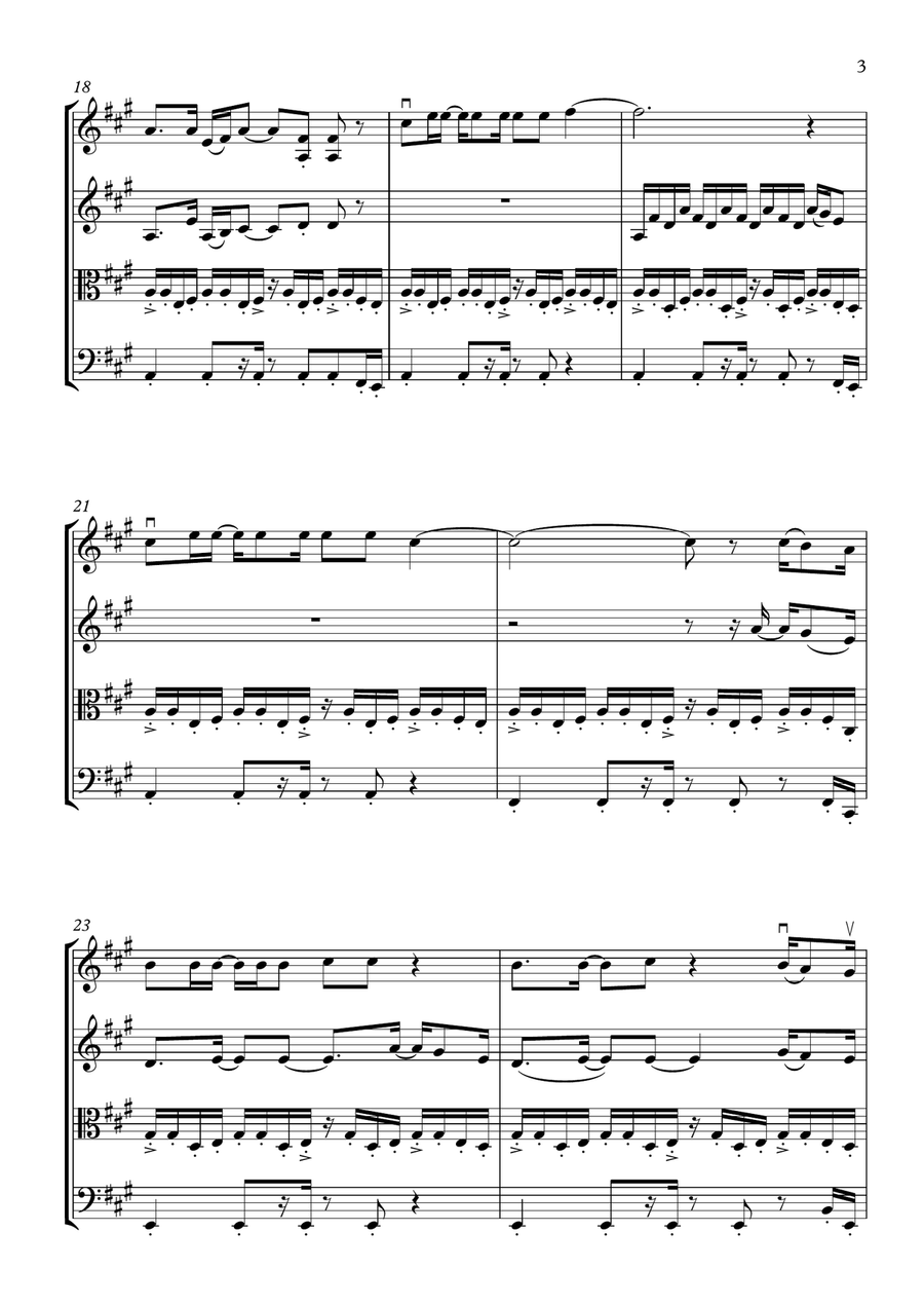 Dancing Queen String Quartet scores gallery preview page 3