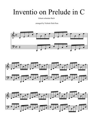 Prelude in C invention Bach, 2 part arrangement