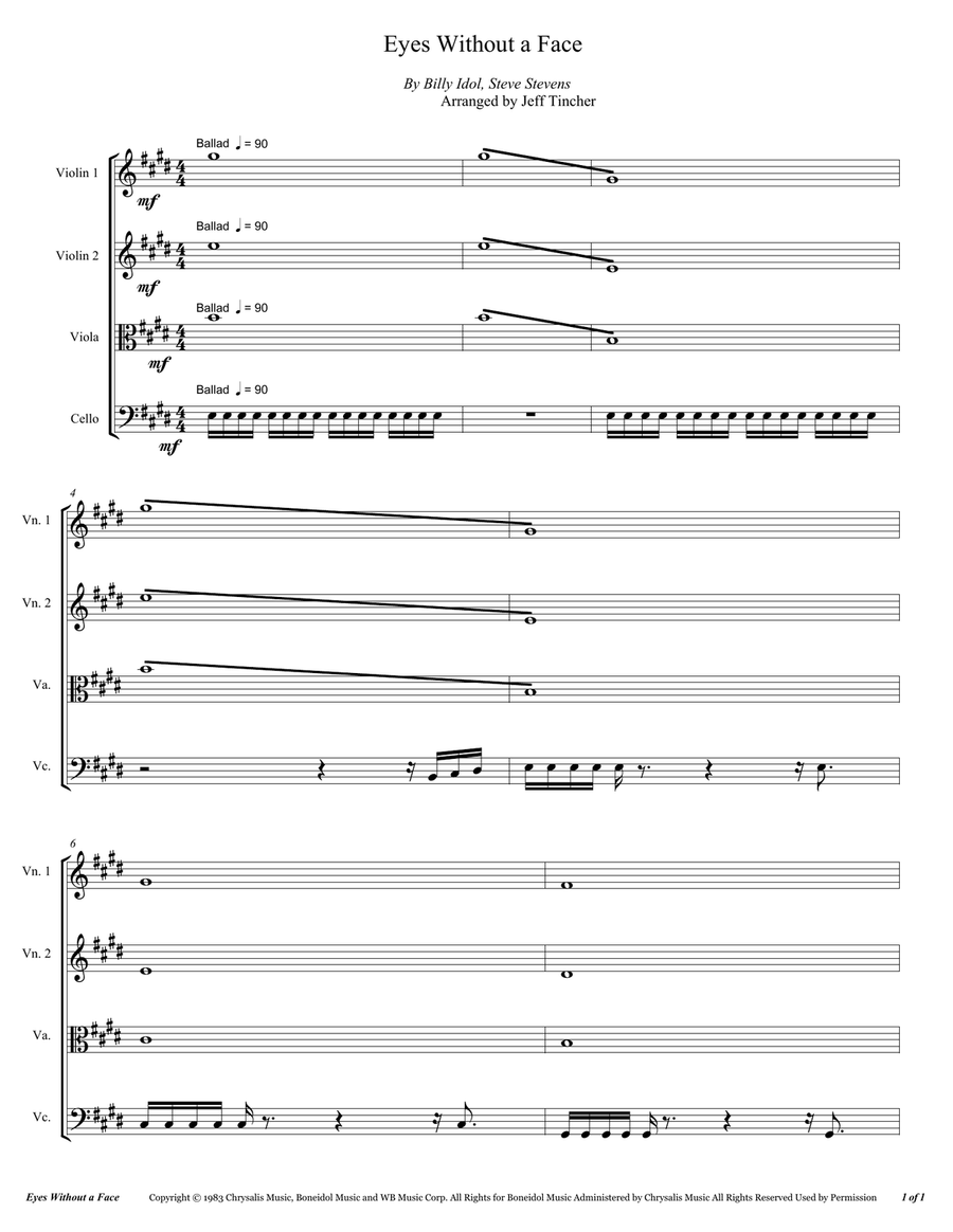 Eyes Without A Face String Quartet scores gallery preview page 2