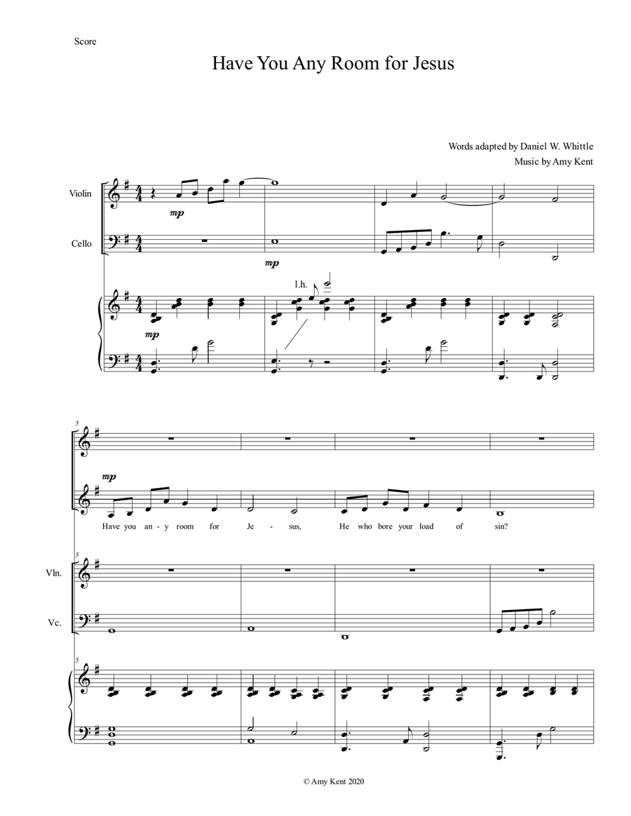 Have You Any Room for Jesus SA scores gallery preview page 1