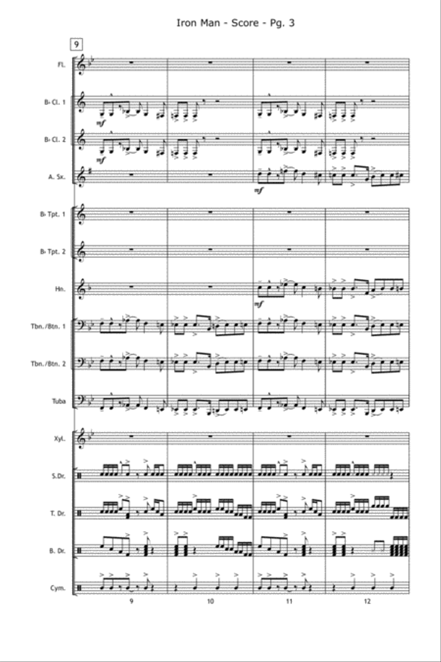 Iron Man Marching Band scores gallery preview page 4