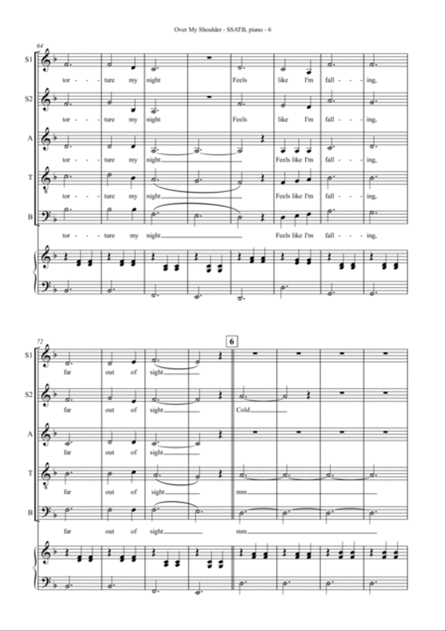 Over My Shoulder 4-Part scores gallery preview page 6