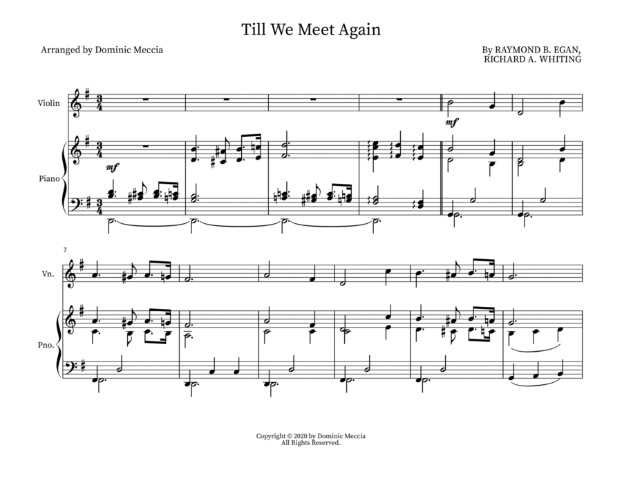 Till We Meet Again String Duet scores gallery preview page 1