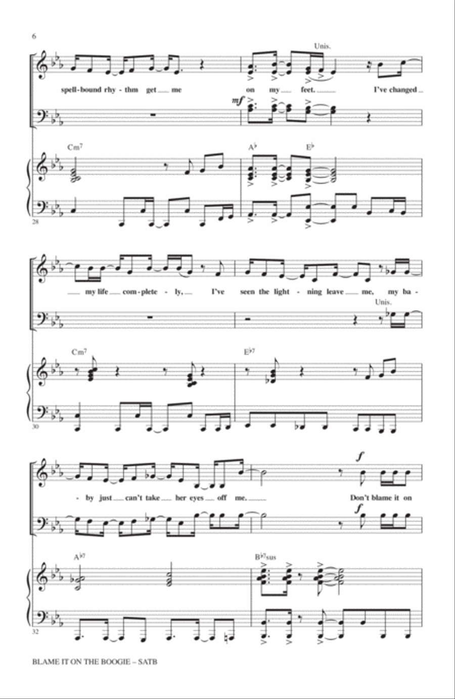 Blame It On The Boogie 4-Part scores gallery preview page 5