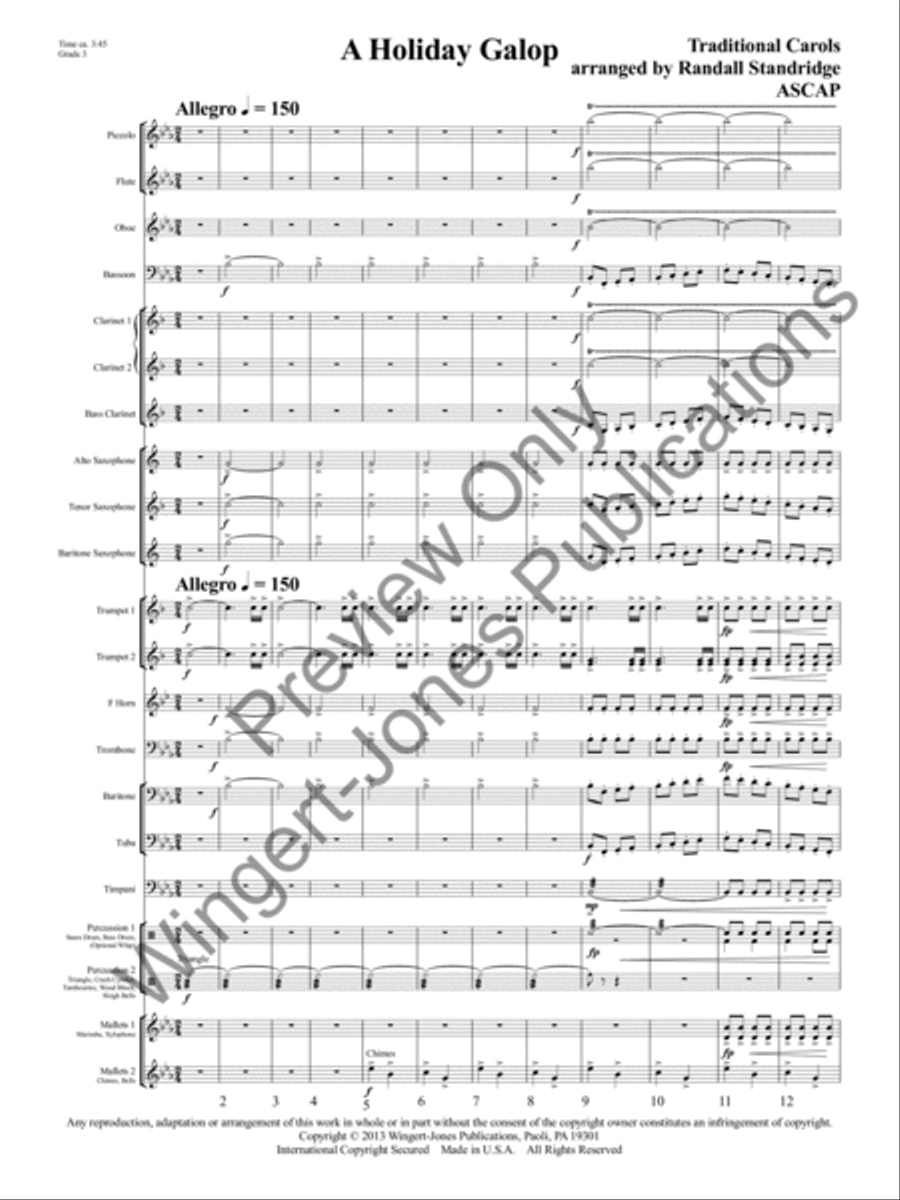 A Holiday Galop Concert Band scores gallery preview page 4