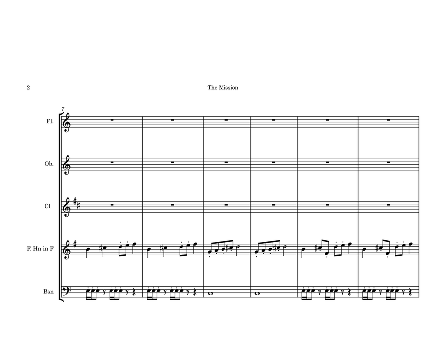 The Mission (Woodwind Quintet) Woodwind Quintet scores gallery preview page 2